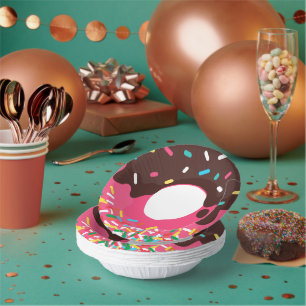 Nachspeise, Regenbogen-Sprinkle-Donut, Doughnut Pappteller