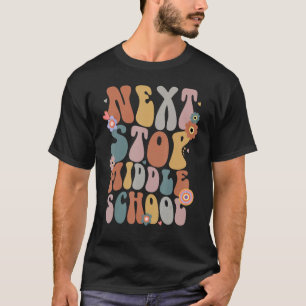 Nächste Haltestelle Mittelschule Groovy Retro 5. T-Shirt