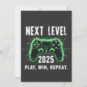 Nächste Stufe 2025 Spiel gewinnen Wiederholung Fun Einladung