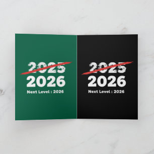 Nächste Stufe 2026 Lustiger Abschied 2025 Neujah Feiertagskarte