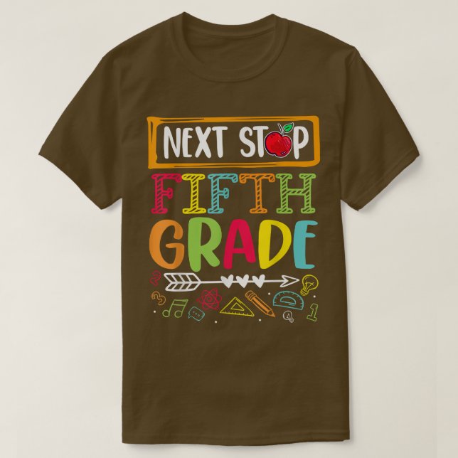 Nächste Stufe Fünfte Stufe zurück zum Schullehrer- T-Shirt (Design vorne)