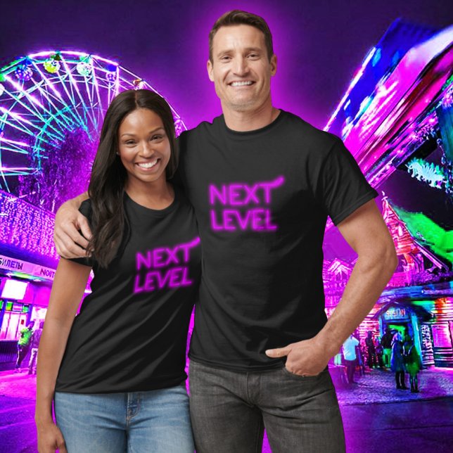 Nächste Stufe rosa Neonschwarz T-Shirt (Von Creator hochgeladen)