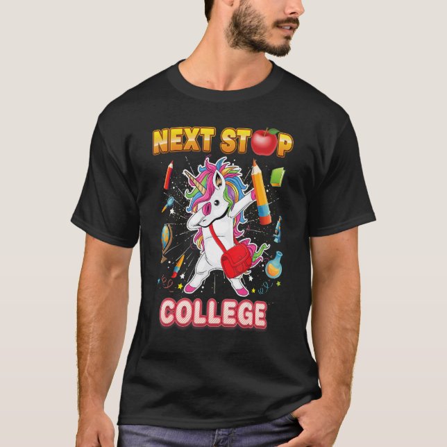Nächste Uni Dabbing Unicorn Kinderlehrerin Stute T-Shirt (Vorderseite)