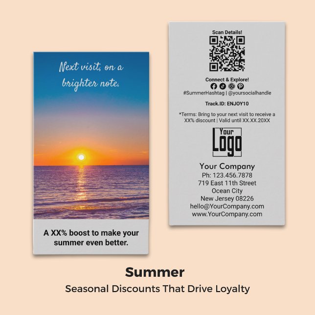Nächster Besuch, mit einer freundlicheren Note. Da Rabattkarte (Next visit, on a brighter note. Thank You Summer Discount Card)