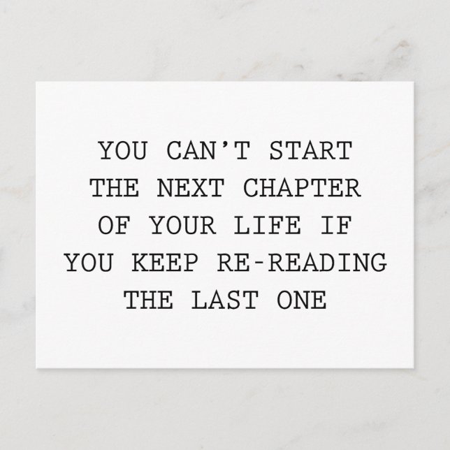 Nächstes Kapitel Ihres Lebens Postkarte (Vorderseite)