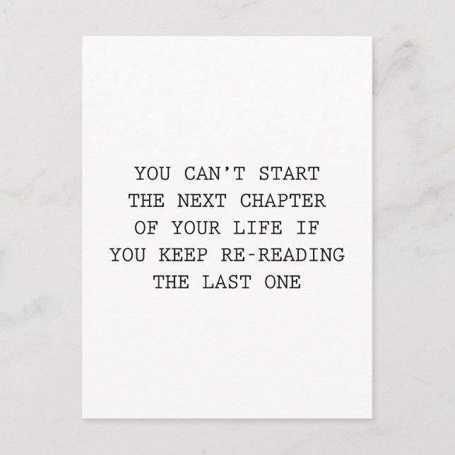 Nächstes Kapitel Ihres Lebens Postkarte (Vorderseite)