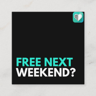 Nächstes Wochenende gratis? Quadratische Visitenkarte