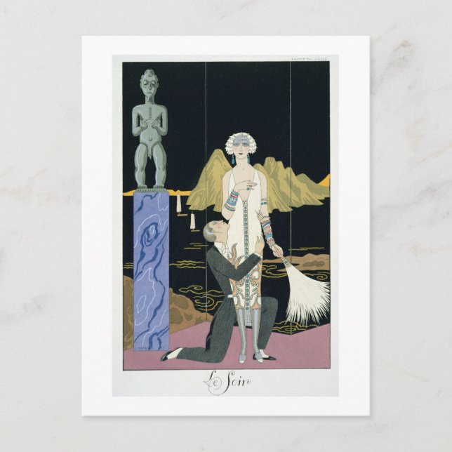 Nacht, 1925 (pochoir print) postkarte (Vorderseite)