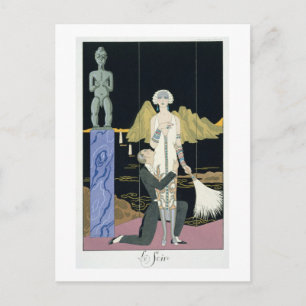 Nacht, 1925 (pochoir print) postkarte