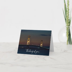 Nacht an der Mackinac Bridge denken Sie an Ihre Ka Karte