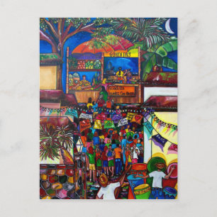 Nacht auf der alten Postkarte von San Antonio