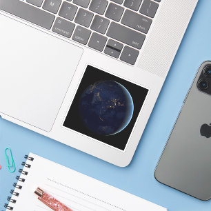 Nacht beleuchtet die Erdstadt in Asien und Austral Aufkleber