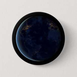 Nacht beleuchtet die Stadt der Erde Button