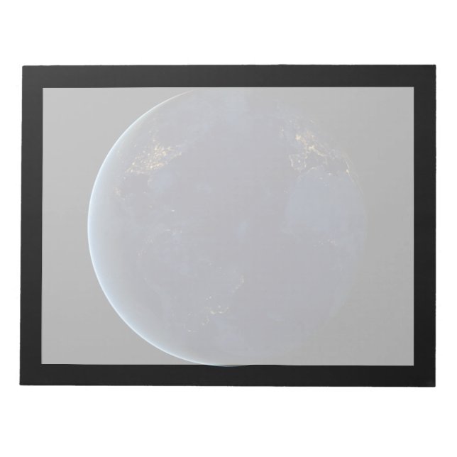 Nacht beleuchtet die Stadt der Erde Notizblock (Vorderseite)