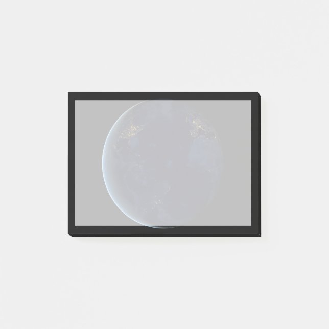 Nacht beleuchtet die Stadt der Erde Post-it Klebezettel (Vorderseite)