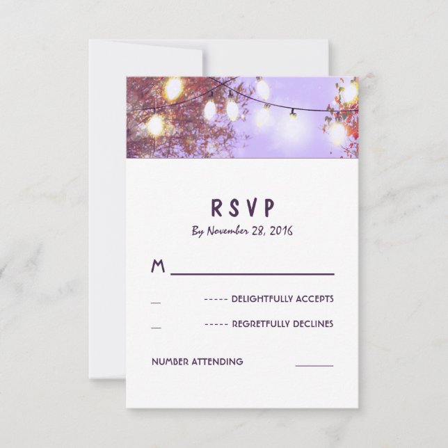 Nacht beleuchtet Hochzeit UAWG Karten im Freien (Vorderseite)