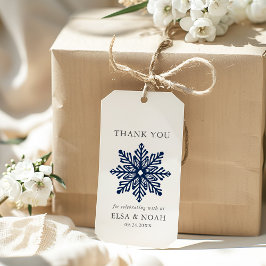 NACHT BLAU EINFACH SNOWFLAKE WEDING Vielen Dank Geschenkanhänger