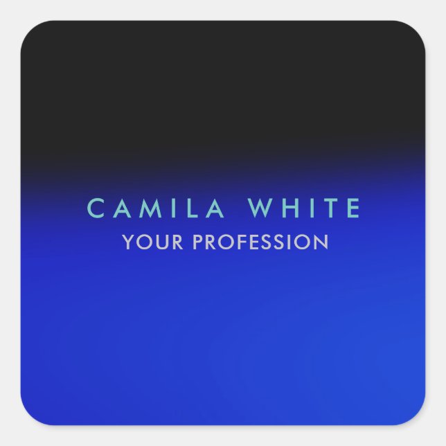 Nacht Blau Elegante Berufliche Klasse Business Quadratischer Aufkleber (Vorderseite)