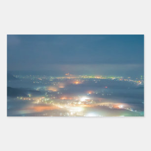 Nacht Blick auf das Nachtmeer der Wolken Japan Kum Rechteckiger Aufkleber