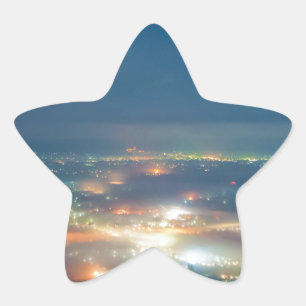 Nacht Blick auf das Nachtmeer der Wolken Japan Kum Stern-Aufkleber