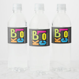 Nacht-Blockparty im Viertel | Retro-Typografie Wasserflaschenetikett