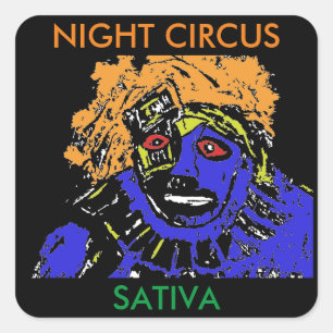 NACHT CIRCUS SATIVA QUADRATISCHER AUFKLEBER