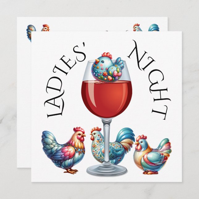 NACHT DER DAMEN, usw. Einladung (Vorne/Hinten)