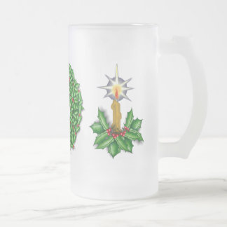 Nacht der helles Weihnachtsmattierten Tasse hoch