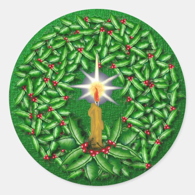 Nacht der Weihnachtsaufkleber Runder Aufkleber (Vorderseite)