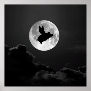 Nacht des fliegenden Schweins - 20" x 24" Poster