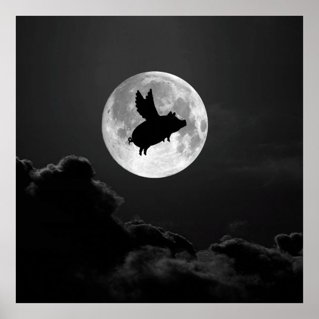 Nacht des fliegenden Schweins - 20" x 24" Poster (Vorne)
