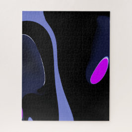 Nacht des Kometen: Abstrakt blau, Lila und schwarz Puzzle