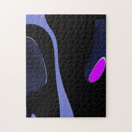 Nacht des Kometen: Abstrakt blau, Lila und schwarz Puzzle