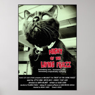 Nacht des Lebenden Frazz! Cat Movie Poster, rot Poster