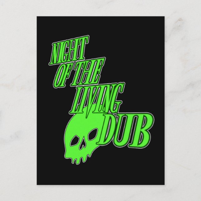 Nacht des lebendigen Dub FUN HORROR PARODY DUBSTEP Postkarte (Vorderseite)