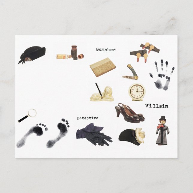 Nacht des Mysteriums Detektives Party zum Abendess Postkarte (Vorderseite)