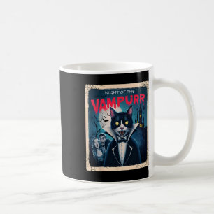 Nacht des Vampurr Funny Black Cat Dunkler Spaß Ha Kaffeetasse