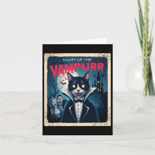 Nacht des Vampurr Funny Black Cat Dunkler Spaß Ha Karte