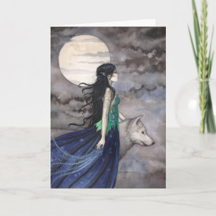 Nacht des Wolf Grußkarte Karte