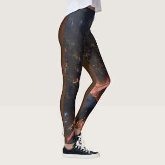 "Nacht Elegance: Gotham City Skyline gedruckt Leggings