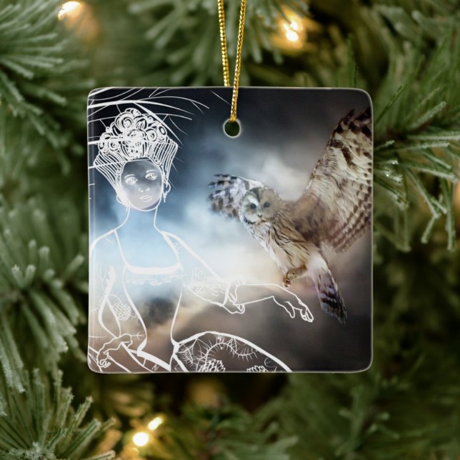 Nacht Eule Keramikornament (Baum)
