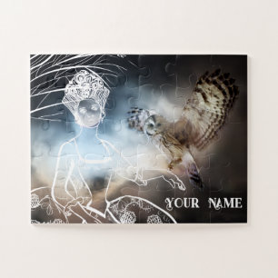 Nacht-Eule und Dame Puzzle