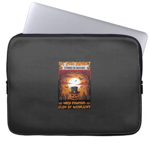 Nacht Halloween Kürbis Zylinder Fledermäuse Friedh Laptopschutzhülle