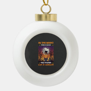Nacht Halloween Kürbis Zylinder Mond Friedhof Keramik Kugel-Ornament