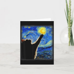 Nacht Himmel Kunst Katze Sternenkunst Katze Katzen Karte