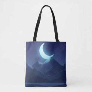 Nacht-Himmel und Mond Minimalistische Kunst-Traget