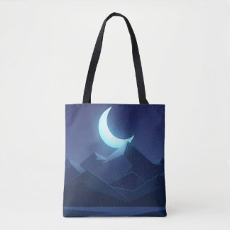 Nacht-Himmel und Mond Minimalistische Kunst-Traget