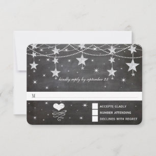 Nacht-Hochzeit Marine Papierlaternen unter den Ste RSVP Karte