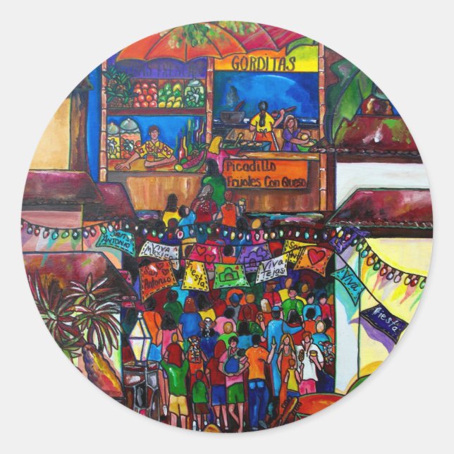 Nacht im alten San Antonio Sticker (Vorderseite)