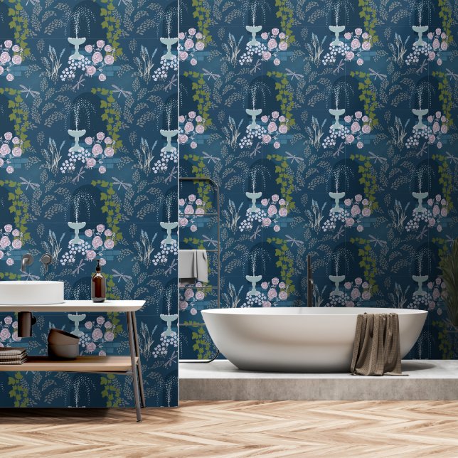 Nacht im Garten Tapete (Badezimmer)